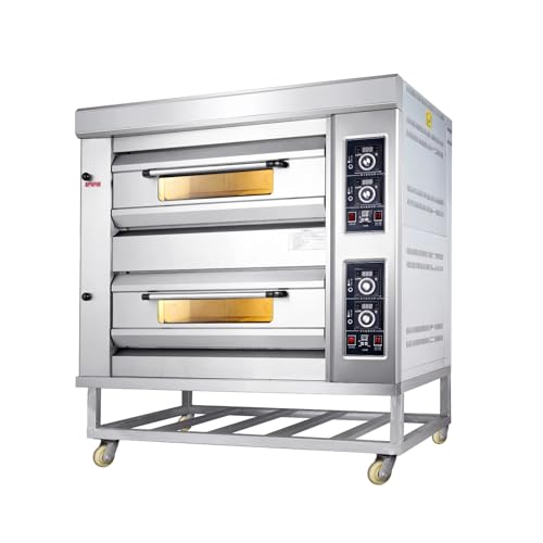 Industrial Commercial Oven with Rapid Preheat & Uniform Convection for Pizza Shops & Bakeries, Digital Control Panel, Heavy Duty Stainless Steel 220V, for Commercial Kitchens