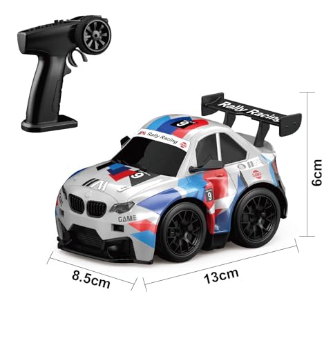Image of Cable World High-Speed RC Drift Car with Spark Effect, Spark Drift Remote Control Racing Car for Kids & Adults, with LED Lights & Replaceable Drift Tyres, Mini Drift RC Car for Kids & Adults