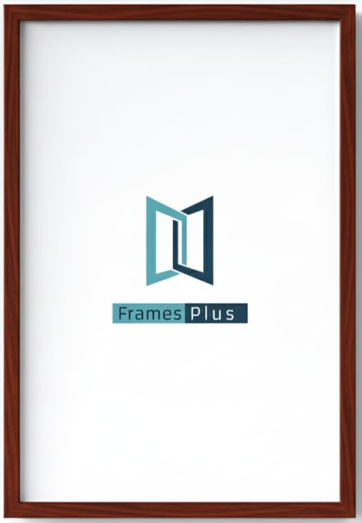 25 x 35cm Picture Frame (250 x 350mm) 30mm Profile, Wall Mounted Shatterproof Styrene Front, Portrait or Landscape Display for Posters Photos Prints Art, Mahogany