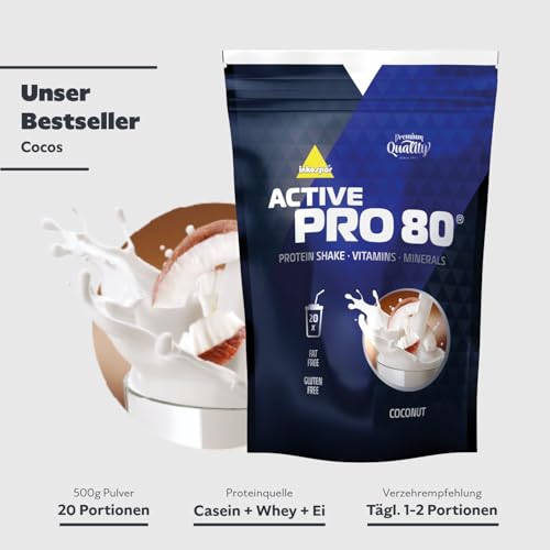 Inkospor Active Pro 80 Protein Shake, Cocos, 500g Beutel