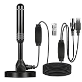 MEgegulo high-definition portable indoor/outdoor TV Aerial, 360 ° receiving high gain free TV Aerial, TV antenna supports 4K 1080P VHF/UHF, HDTV dual amplifier signal enhancer, with magnetic base.