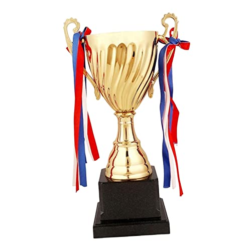 KLKCMS Troféus de Prêmio de Metal Pequenos Troféus com Recompensas Base Troféu, 24,5 cm x 8 cm