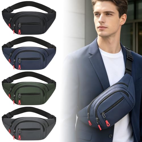Fanny Pack for Men, Polyester Fiber Water-Resistant Easy to Clean Multi-Compartment Waist Bag with Adjustable Shoulder Strap,Lightweight Unisex Rich Usage Scenarios Waist Pack for Travelling Running - image 7
