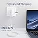 Replacement Mac Book Pro Charger - ZeaLife 87W USB-C Charger Power Adapter with 5A 6.6ft USB C to C Cable for MacBook Pro 15/13 Inch, MacBook 12 Inch, MacBook Air, iPad Pro 2018 2019 [LED Indicator]