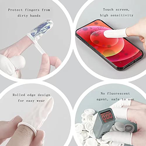 ZFyoung Disposable Latex Finger cots, Protect Fingers, Anti-Static Industrial Medium Finger cots, Finger Sleeve Thumb Protector Fingertip Protector Thumb Cover(Approx.250 PCS)