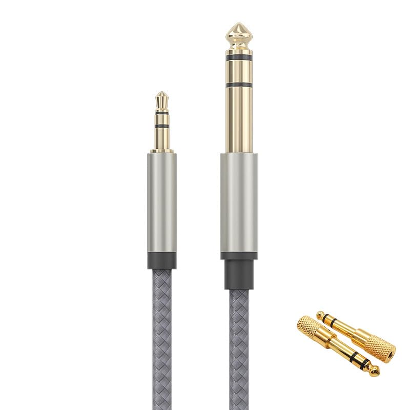 Câble audio 3.5mm vers 6.5mm de 2m mâle vers mâle blindé Hi-Fi