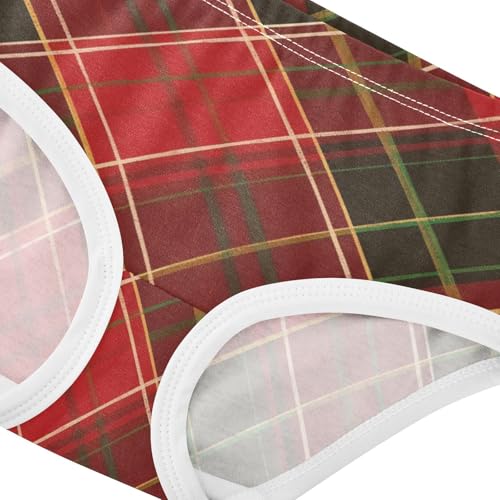 Girls' Cotton Briefs Toddler Cotton Underwear for Toddler Girls Red Black Plaid Pattern Classic Tartan Style4