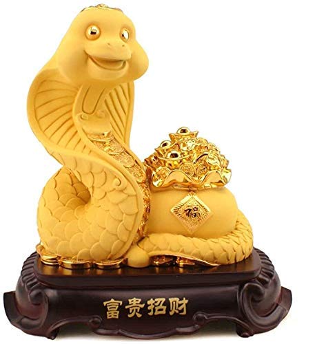 Statue de Serpent Feng Shui, cadeau idéal zodiaque chinois doré