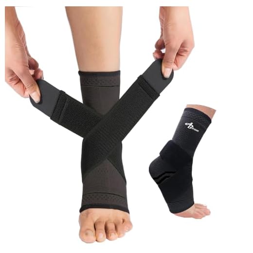 Jupiter Foot Sleeve (Pair) with Compression Wrap, Ankle Brace For Arch, Ankle Support, Football, Basketball, Volleyball, Running, For Sprained Foot, Tendonitis, Plantar Fasciitis…