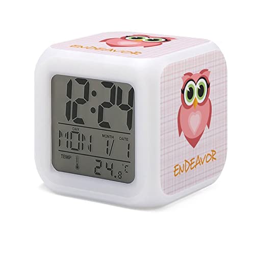 HUA5D Kinder Wecker Digital Nachtlicht Für Mädchen Jungen,7 Farbwechsel Wecker Mit Licht Wake Up Light,Mit Datum Kalender Temperatur,Cartoon-Thema,A16 Cover