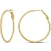 Gold Plated Sterling Silver Lightweight Paddle Back 20mm Hoop Earrings