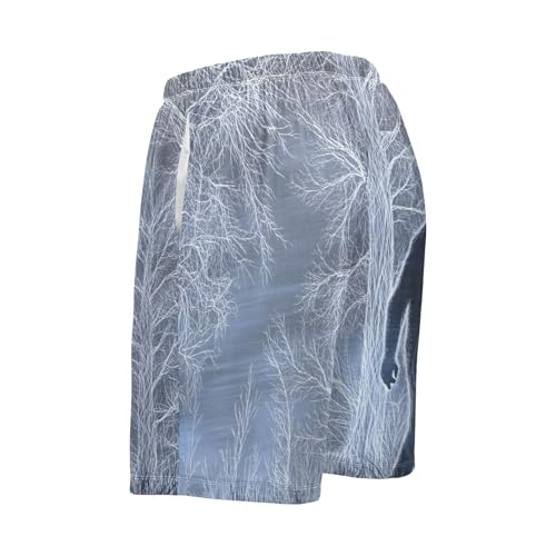 Line Art Sasquatch Men's Sleep Shorts Pajama Pants with Side Pockets Elastic Waistband Drawstring S4