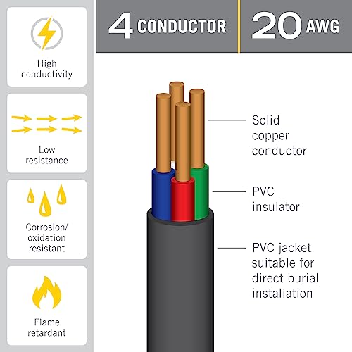 Image of Armacost Lighting 770920 Wire Direct Burial Cable, Black, 26 Foot