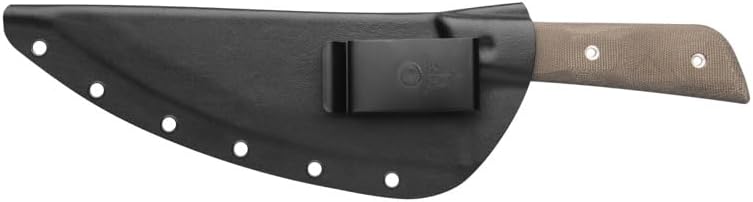 Tops Knives Frog Market Special XL Full Tang Fixed Blade- Tungsten Cerakote Blade Finish- Black Kydex Sheath w/Rotating Spring Steel Clip