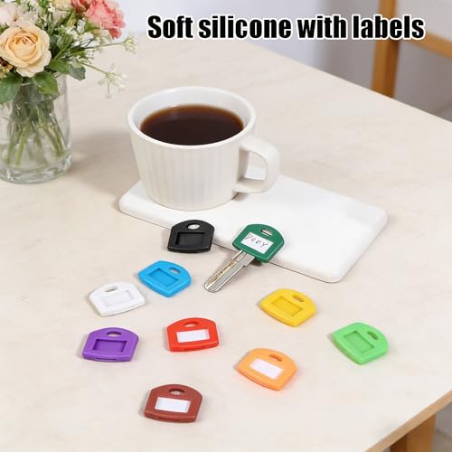 20 Stück Schlüsselkappen, 10 Farben Schlüsselmarkierung, Bunt Gemischt Schlüsselkappen Eckig, Schlüssel Markierung für Die Einfache Identifizierung von Haustürschlüsseln