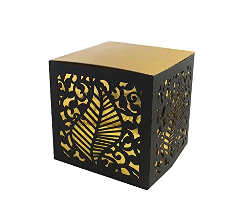 Boîtes à bonbons cube Codulu noires de 50 pièces pour invités