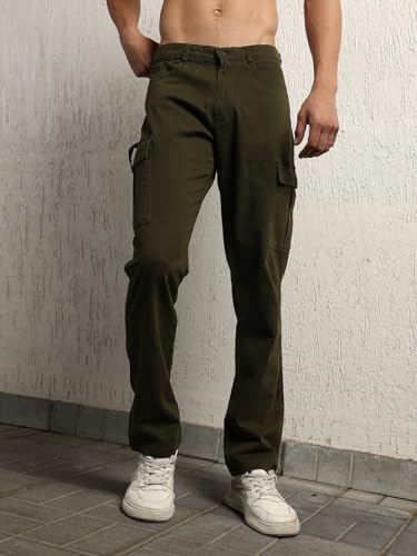 Image of Hubberholme Men Smart Casual Summer Cotton Loose Fit Mid-Rise Trousers 65