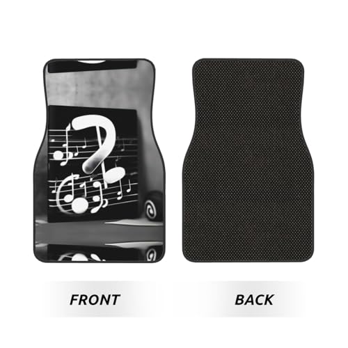 Tapis de voiture universels sur le thème de la musique : le jeu complet de 4 pièces pour auto