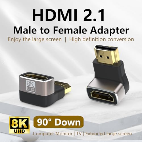 Adaptador HDMI 2.1 ángulo recto 8K 2 unidades miniatura 2