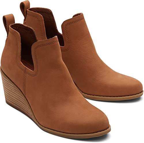 Toms Kallie Tan Oiled Leather Nubuck 7.5 B (M) #TOP3