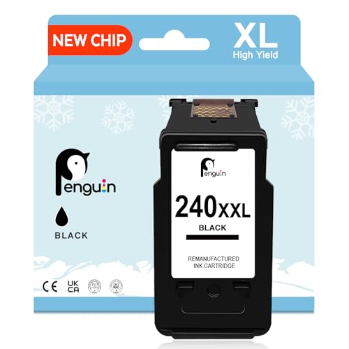 Penguin for Canon 240XL Black Ink Cartridge for Canon Printer Ink 240 PG-240 for Pixma MG4120 MG3620 MG3600 MG2120 TS5120 MX372 MX470 MX512 Printers 240xl Black Ink Cartridge