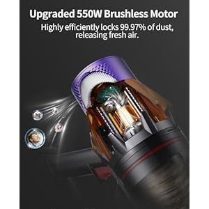 Cordless Vacuum Cleaner, 550W 45KPA 60Mins Cordless Stick Vacuum Cleaner With Touch Screen, Self-Standing,Wall Mount Charging, Handheld Vacuum Cleaners for Home/Pet Hair/Carpets/Hard Floors(X7A) Cordless Vacuum Cleaner 550W 45KPA 60Mins Cordless Stick Vacuum Cleaner With Touch Screen Self StandingWall Mount Charging Handheld Vacuum Cleaners for HomePet HairCarpetsHard FloorsX7A