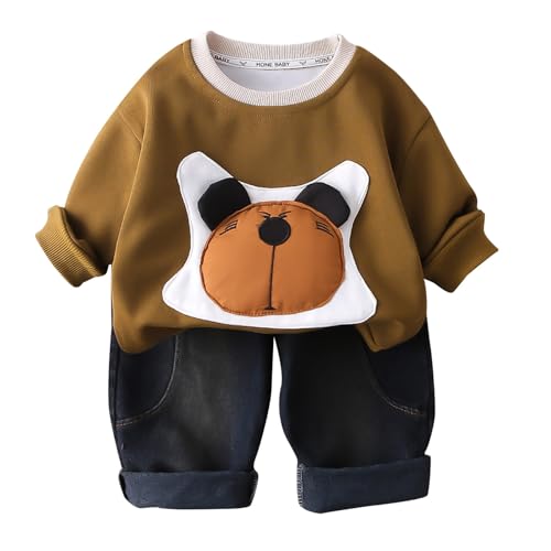 Boys Cute Sets Toddler Kids 3D Cartoon Crewneck Long Sleeve Sweatshirt + Elastic Waist Joggers Sweatpants Birthday Outfits