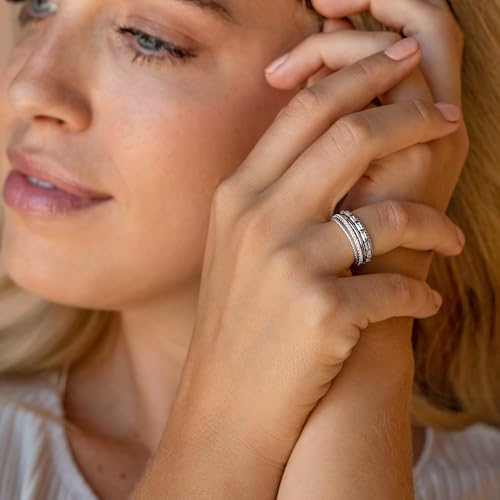 Florideco 14K Gold Filled Thin Stackable Rings for Women,Minimalist Non Tarnish Cubic Zirconia Band Rings,Dainty Trendy Statement Stacking Rings Set Size 6-10 6