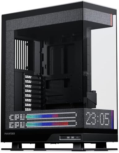 Phanteks Evolv X2 Matrix Mid Tower ATX Gaming Chassis with 900 LED Matrix Display, Fabric Interior Panel, Vertical Cooling System, Tempered Glass, Integrated D-RGB Lighting, Charcoal Black