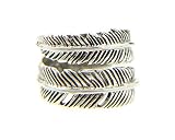 agathe création BA040602   Bague Plume en Argent 925 (poinçon) Taille réglable