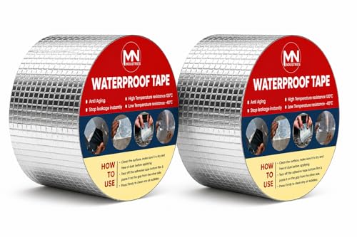 Image of Super Strong Adhesive Waterproof Tape Permanent Repair Aluminum Butyl Rubber Foil for Roof Leak, surface Crack, Window Sill, Water Tank, Boat Sealing, Home Renovation I 4 Inch 10 Mtr
