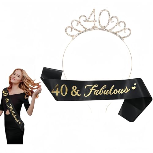 40th birthday sash and crown set
