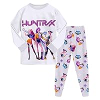 Ensemble 2 pièces Pyjama pour Garçons et Filles K-K pop D-Demon H-Hunters H-Huntrix T-Shirt et Pantalon vêtements de Nuit avec pour Enfants Pyjamas pour Filles Ensemble Halloween Carnaval Fête