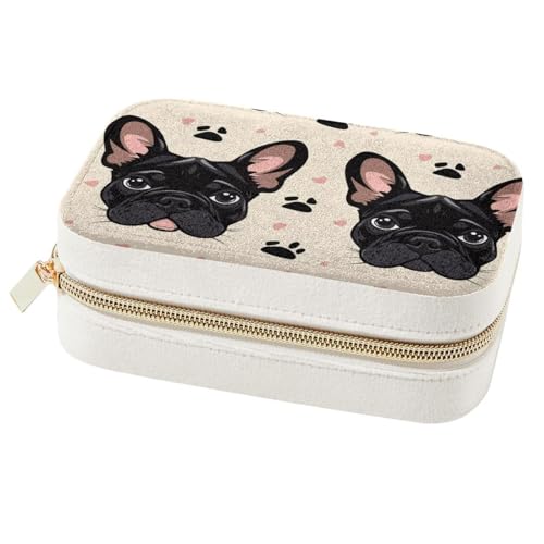 Boîte à bijoux bouledogue originale et compacte avec miroir intégré - 2