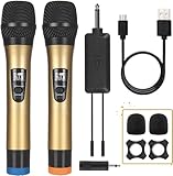 🎤【2 Karaoke-Mikrofone】① ALPOWL UHF-Funkmikrofone wurden aktualisiert und nutzen die neueste Super-Hochfrequenz-Technologie, um stabile Signale beim Singen zu gewährleisten. ②Zwei Mikrofone verwenden ausschließlich Rauschunterdrückungstechnologie, und professionelle Audioprozessoren können hohe und niedrige Frequenzen anpassen, um die Klangqualität zu gewährleisten und gleichzeitig Ihre Stimme effizienter zu übertragen, um ein besseres Gesangserlebnis zu erzielen.
