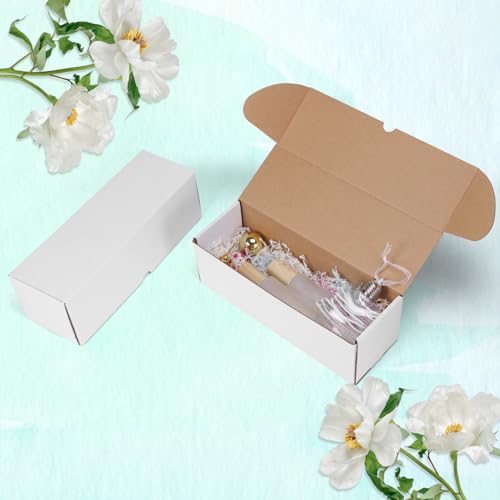 Image of WIFTREY 12x4x4 inches Shipping Boxes Pack of 20, White Corrugated Cardboard Box 12 inchL x 4 inchW x 4 inchH for Shipping, Packaging, Moving, Mailing