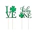 VALICLUD Chic 2 Stück Kleeblatt Liebe Lucky One Cake Topper Glitzer Klee Cupcake Picks Kuchen Dekorationen von St. Patrick's Day Geburtstag Hochzeit