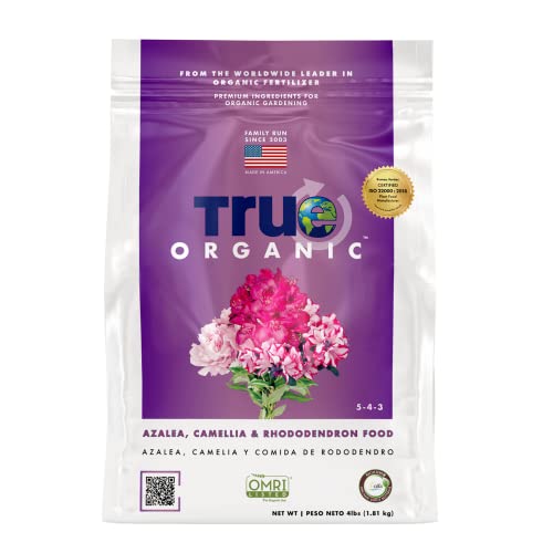 True Organic Azalea, Camellia & Rhododendron Food – Organic Fertilizer for Low-pH Plants – 4lb Bag
