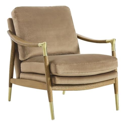 &ndash; Mid Century Modern Velvet Chair With Wood Frame &ndash; Upho