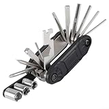 Pumixiy Essential 16-in-1 - Set di attrezzi da ciclismo con funzioni complete per la riparazione della bicicletta, materiale ad alta resistenza all