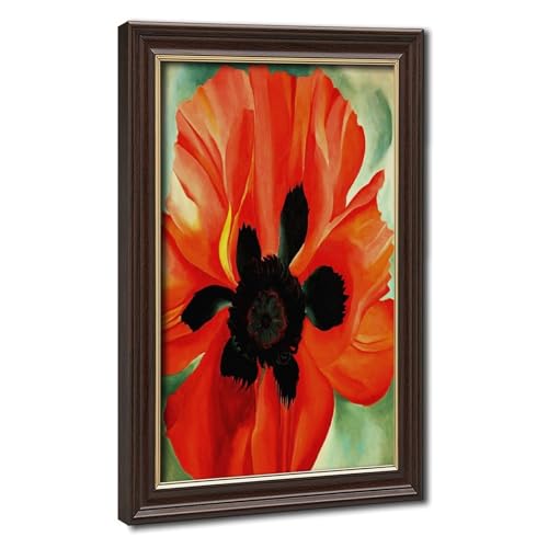 Toile coquelicot rouge Georgia O'keeffe de qualité supérieure avec cadre à suspendre
