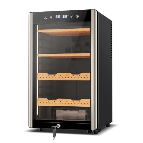 Image of 70L Upgrade Electric Humidor - Large Capacity 400 Count Electric Humidor| Smart Temperature & Humidity Control, Digital LED Screen & Safety Lock