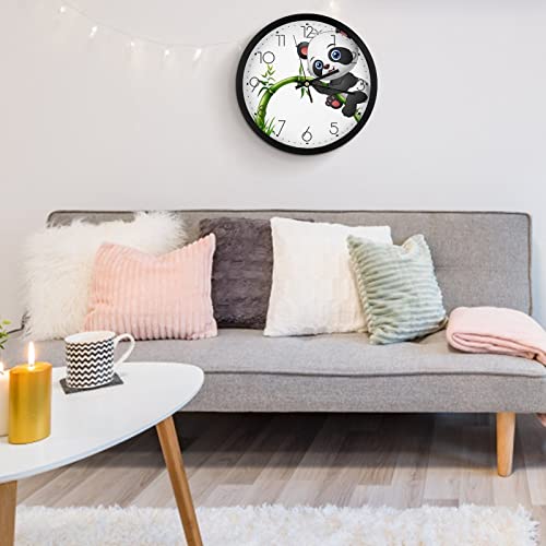 Pendule murale moderne panda de 25.4cm horloge silencieuse - 6