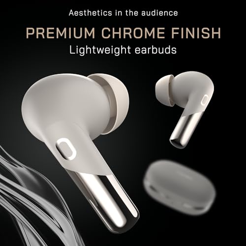 Image of Noise Buds Xero Truly Wireless in Ear Earbuds with Adaptive Hybrid ANC (Upto 50dB), in Ear Detection, Sound+ Algorithm, 12.4MM Driver, 50H Playtime, BT v5.3(Chrome Beige)