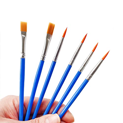 100 Pcs Paint Brushes Bulk For Kids/Students/Starter/Teens/Children ，Round Flat Small Brush Set For Art Class Painting/Painting Party/Acrylic Painting/Oil Watercolor #TOP5