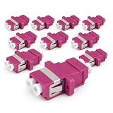 1aTTack.de 10x LWL Keystone Verbinder OM4 (UPC oder PC) LC-Duplex Buchse auf LC-Duplex Buchse Multimode violett