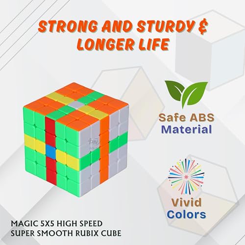 Image of MoYu Meilong Professional Speed Cube, Stickerless Magic Puzzle Cube with Instructions (Size 5x5)