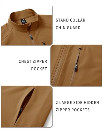 Image of M MAELREG Mens Vests Outerwear Windproof Lightweight Softshell Vests Zip Pockets Sports Sleeveless Jacket Golf Vests for Men