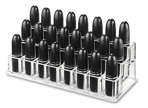 Byalegory Tiered Acrylic Lipstick Makeup Organiser | 24 Spaces, 3 Rows