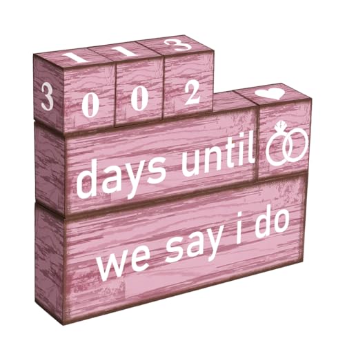Pink Wedding Countdown We Say I Do Sign Bride To Be Gifts Engaged Gifts Engagement Gift for Couples Wedding Calendar for Women Fiance Her